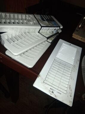 White Plastic Wall Register Vent Covers - Adjustable Louvers